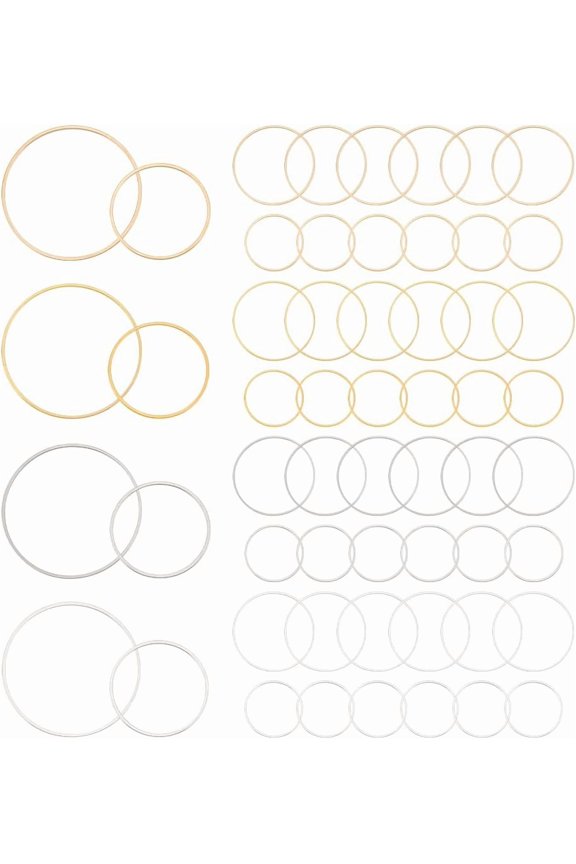 80pcs Brass Earring Beading Hoop Round Earring Hoops for Jewelry Making Earring Making Kit Beading Hoop for DIY Earring Jewelry Crafts Supplies for DIY