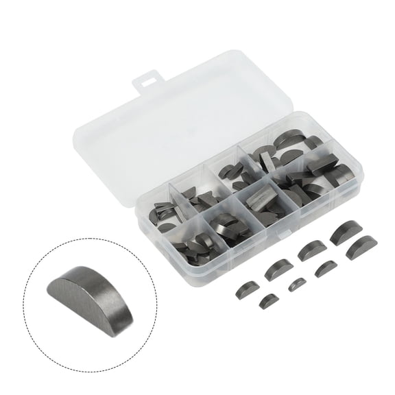 80pcs Car Semi-circular Key Carbon Steel Half Moon Keys Metric Keyway And Key Stock Set Shaft Crank Key Car Accessories