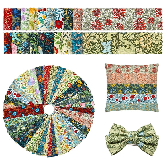 80 Pcs Jelly Roll Fabric Strips 2.5"x20" Precut Cotton Quilting Fabric Bundles for Sewing Patchwork Floral Patterns
