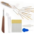 thumbnail image 1 of 80pcs Cross Stitch Needles Golden Large Eye Embroidery Hand Sewing Needles Size 22/24/26/28 with Threader Thread unpicker for Cross Stitching (22#), 1 of 5