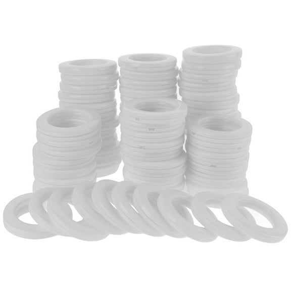 80pcs Curtain Circles Plastic Curtain Grommet Curtain Rod Accessories for Bedroom Living Room (White)