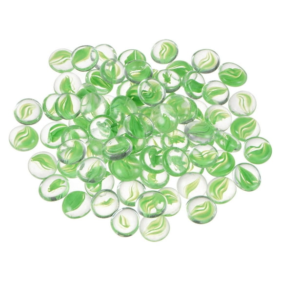 80pcs Fire Glass Beads for Fire Pit, 3/4" Luster Glass Marbles for Fish Tank Aquarium Floral Green