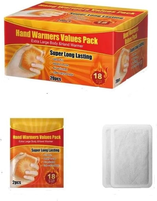 80pcs Hand Warmers (40Packs), Pocket Glove Warmers - Suitable for Outdoor Activities, Hiking, Golf, Football Spectators
