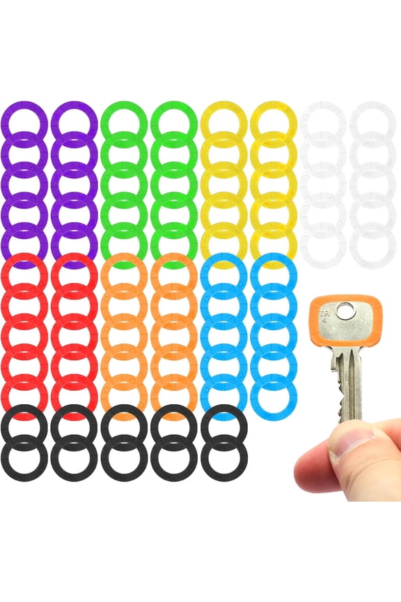 80pcs Key Caps Tags, Plastic Key Identifier Rings, Key ID Rings, Upgraded Material Strong Toughness in 8 Colors