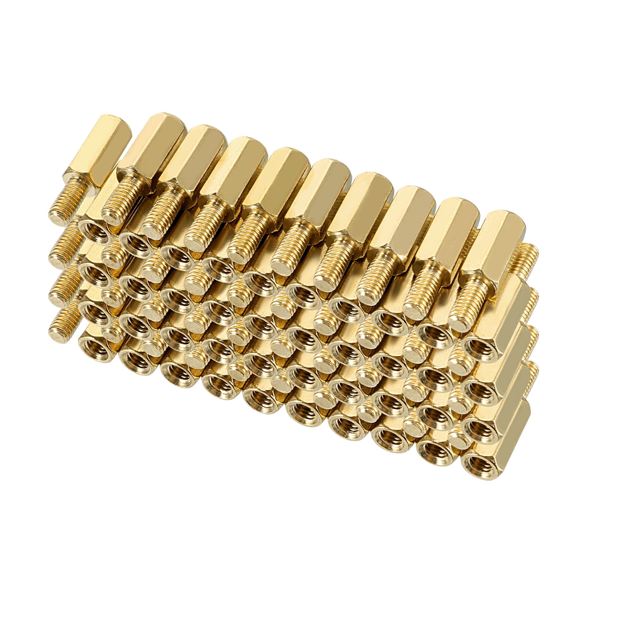 80pcs M3 10+6mm Female Male Thread Brass Hex Standoff Spacer Screws