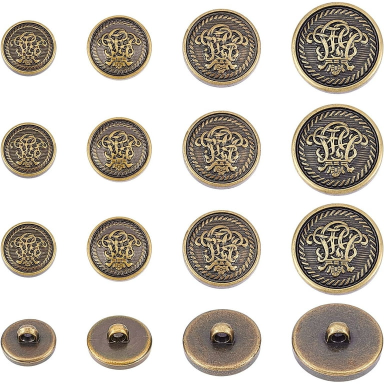 Wholesale OLYCRAFT 48pcs Metal Blazer Button Set 4-Style Emblem Crest  Vintage Shank Buttons Round Shaped Metal Button Set for Blazer Suits Coat  Uniform and Jacket - Antique Silver & Golden 