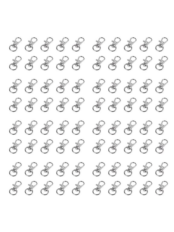 80pcs Metal Clasp Swivel Trigger Clips Snap Hooks Key Ring Bags DIY Craft Silver,80Pcs x Trigger snap hooks,Silver