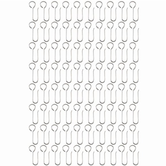 80pcs Metal Curtain Track Hooks S Shaped Stainless Ceiling Curtain Track Shower Curtain Decoration Hooks,80 * curtain hook,Silver