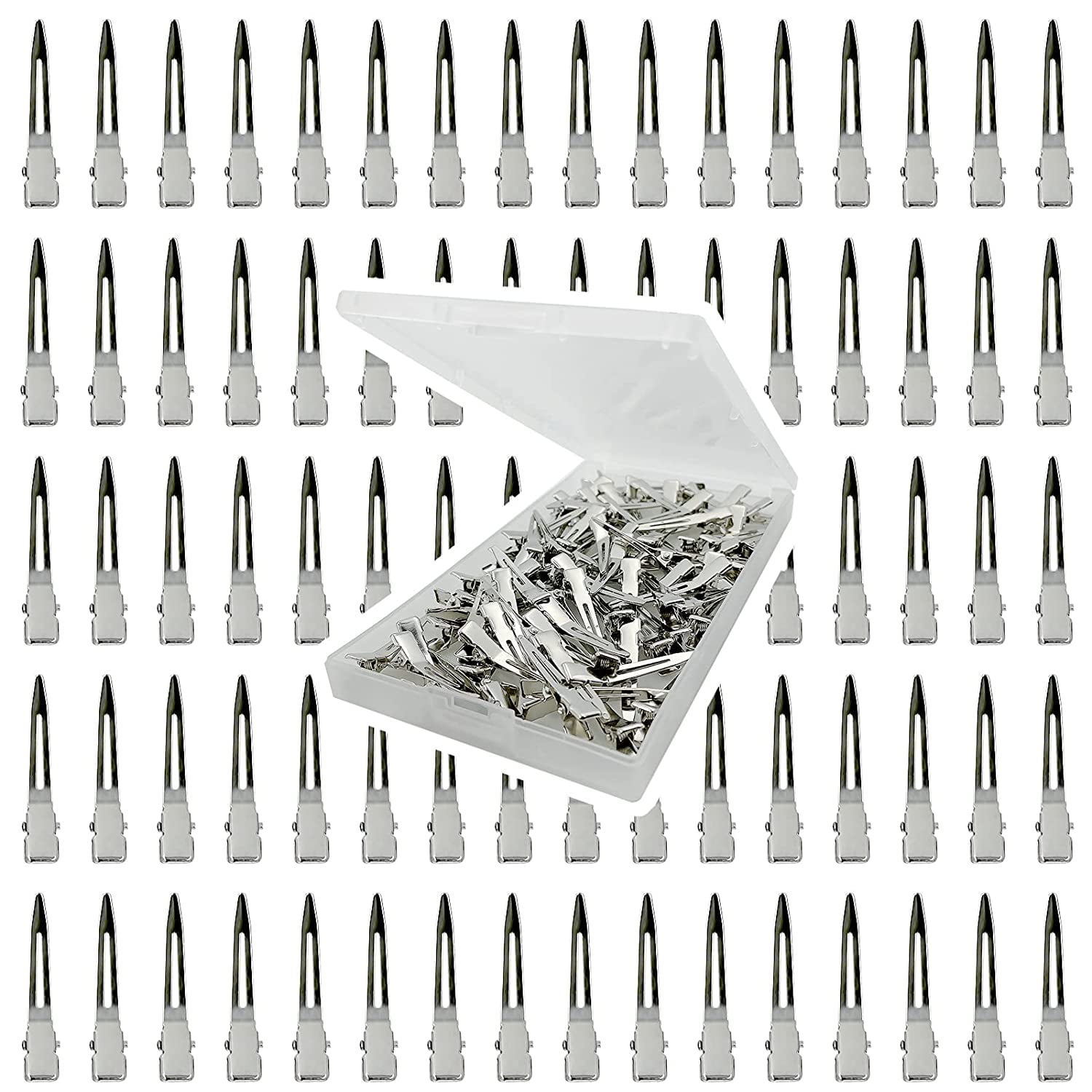 80pcs Metal Duck Billed Hair Clips for Women Styling Sectioning, Silver