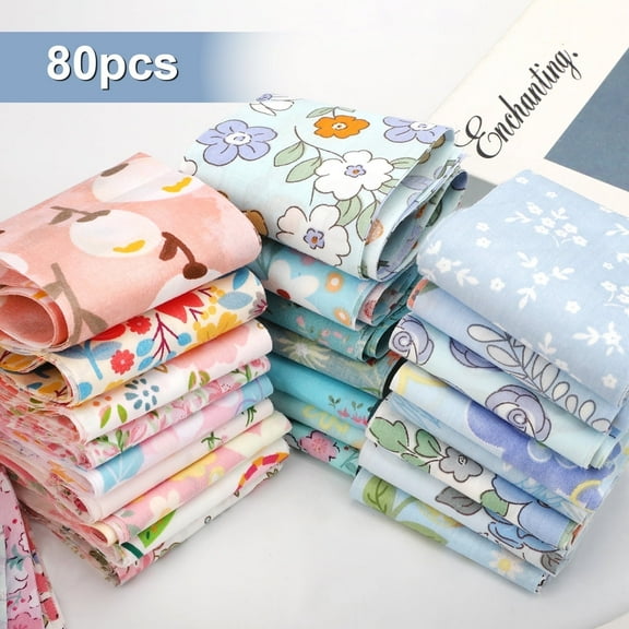 80pcs Precut Quilting Fabric Rolls, TSV 2.5'' Cotton Strips for Sewing and DIY Crafts