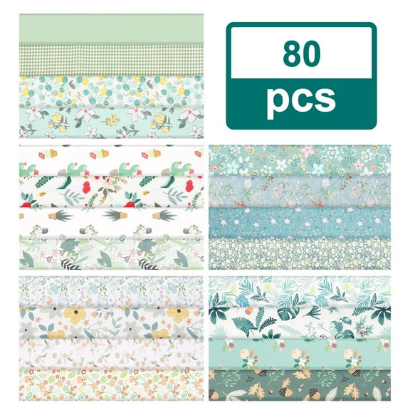 80pcs Precut Quilting Fabric Rolls, TSV 2.5'' Cotton Strips for Sewing and DIY Crafts