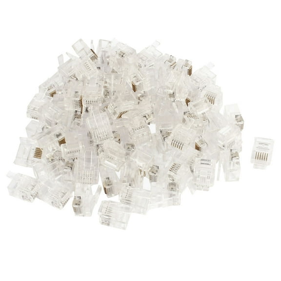 80pcs RJ12 6P6C Modular Plug Network Crimp Ethernet Cord Wire Adapter Connector