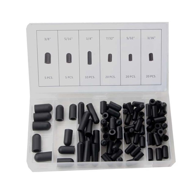 C123 Vacuum Line Plug Assortment – 6 Sizes – Rubber Tubing Caps