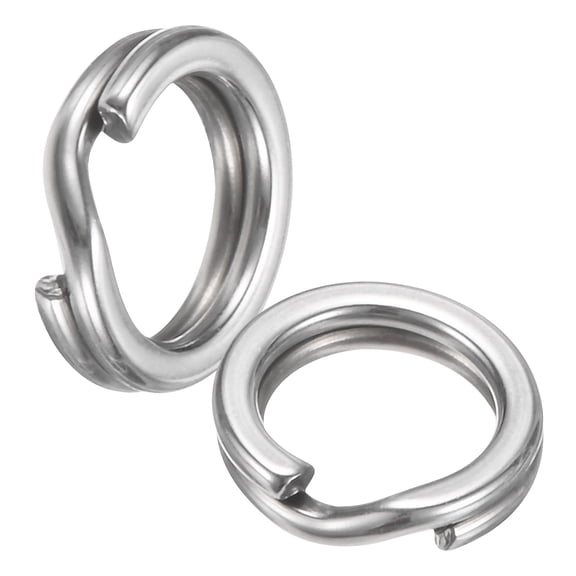 80pcs Split Rings Fishing Stainless Steel 6# 37kg Lure Ring for Sea Freshwater