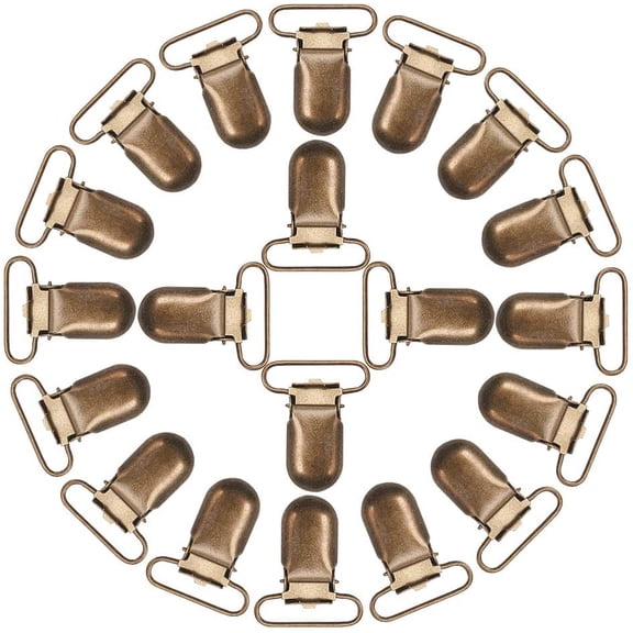 80pcs Strap Suspender Clips 25mm (1 inch) Metal Clips Holder Sheet Strap Clips for Making Bib Clips Holder Bronze