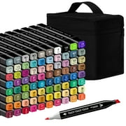 80pcs alcohol markers set, double headed art markers suitable for children and adults, colored sketch drawing markers, suitable for artists, with a suitcase