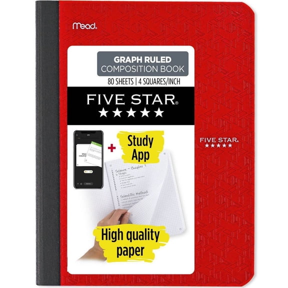 80pg Graph Composition Notebook 9.75"x7.5": Quad Ruled, Flexible Cover, Acid-Free, Multicolored, Adult Stationery