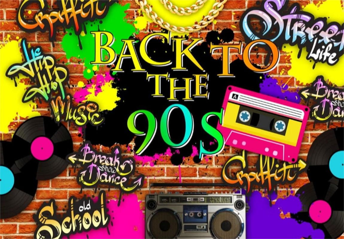 80s 90s Backdrop Retro Graffiti Brick Wall Hip Hop Photography ...