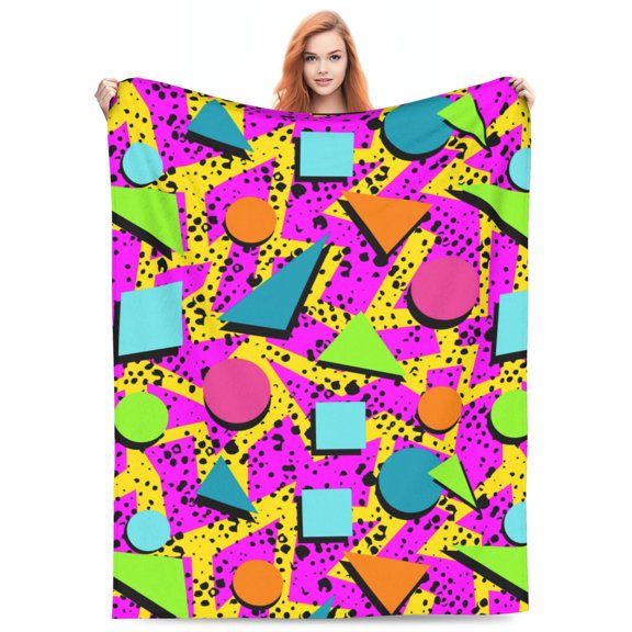 80s 90s Blanket Warm Soft Flannel Throw Blankets All Season for Couch Bed Living Room Decor 50x40