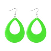 80s 90s Halloween Neon Water Drop Earrings Retro Acrylic Pendant Dangle Jewelry for Women Party Accessories