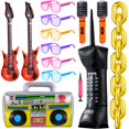 80s 90s Hip Hop Party Decorations Inflatable Radio Boombox & Gold