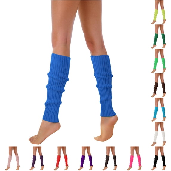 80s 90s Leg Warmers For Women Neon Ribbed Leg Socks Stylish Accessories Colorful Fluorescent Wool Knitted Sock Sleeves