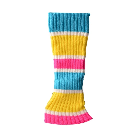 80s 90s Leg Warmers for Women Neon Ribbed Leg Socks Stylish Accessories Colorful Fluorescent Wool Knitted Sock Sleeves