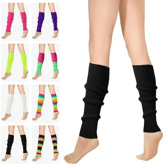 Vorkoi 80s 90s Leg Warmers for Women, Neon Ribbed Leg Socks, Stylish Accessories for Inspired Outfits for Yoga,Running,Hiking