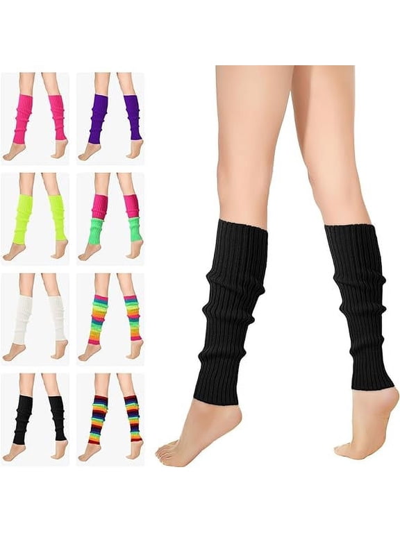 80s 90s Leg Warmers for Women, Neon Ribbed Leg Socks, Stylish Accessories for Inspired Outfits for Yoga,Running,Hiking