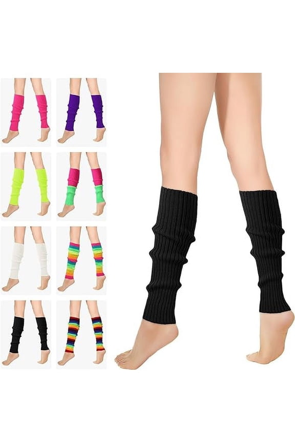 80s 90s Leg Warmers for Women, Neon Ribbed Leg Socks, Stylish Accessories for Inspired Outfits for Yoga,Running,Hiking