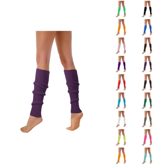 80s 90s Leg Warmers for Women, Neon Ribbed Long Leg Socks Fluorescent Wool Knitted Sleeves, Stylish Dance Party Accessories for Men Women Sports