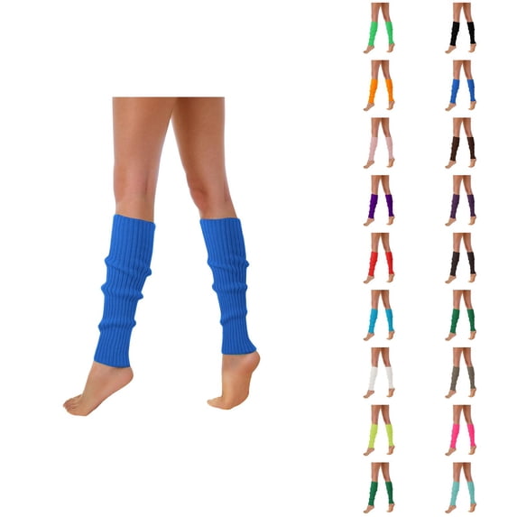 80s 90s Leg Warmers for Women, Neon Ribbed Long Leg Socks Fluorescent Wool Knitted Sleeves, Stylish Dance Party Accessories for Men Women Sports
