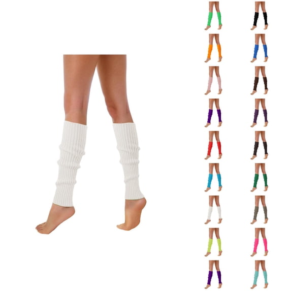 80s 90s Leg Warmers for Women, Neon Ribbed Long Leg Socks Fluorescent Wool Knitted Sleeves, Stylish Dance Party Accessories for Men Women Sports