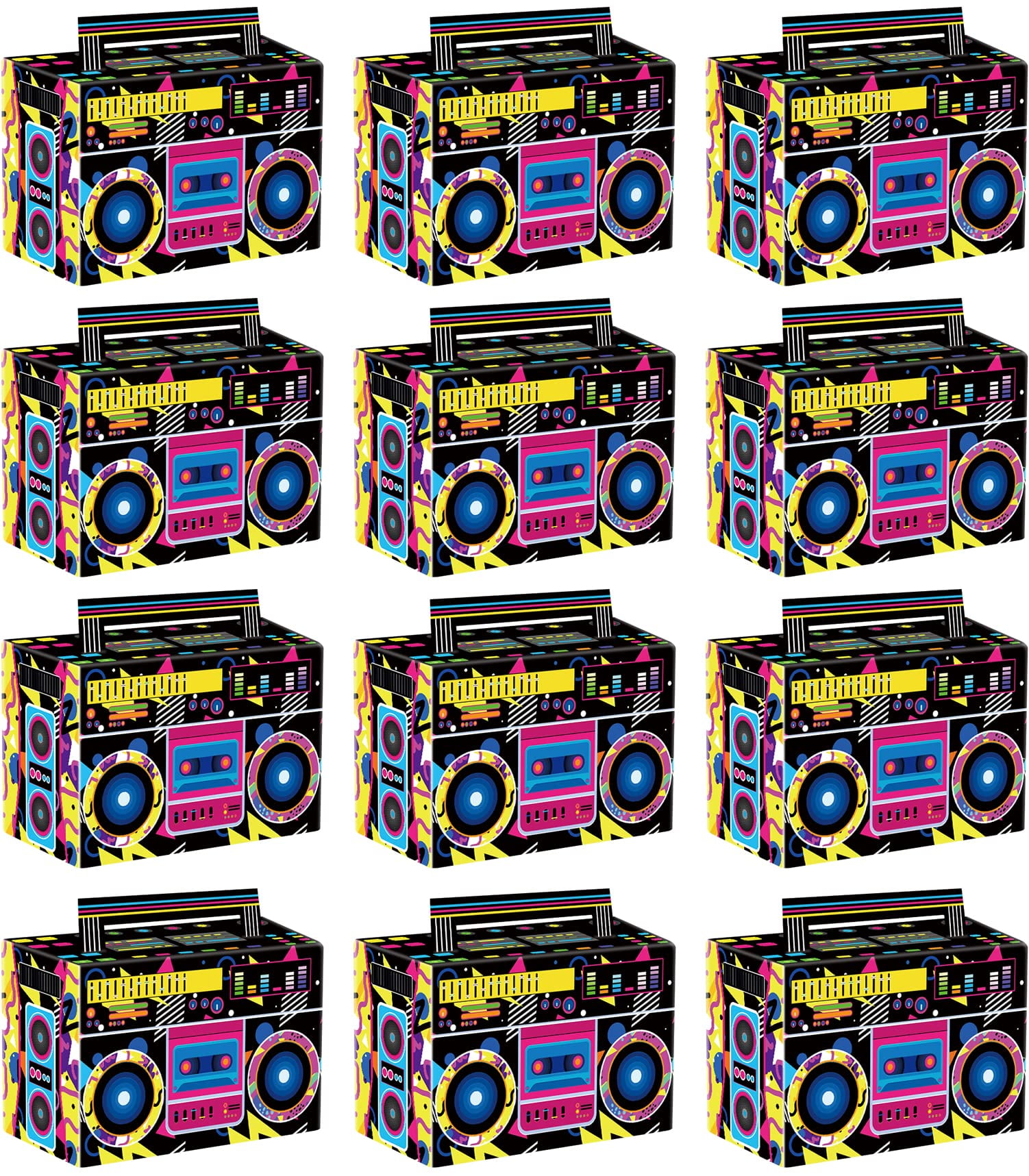 80s 90s Party Favor Boxes - Candy Paper Boxes for Hip Hop Party Retro ...