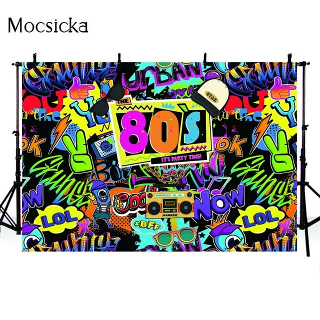 80s 90s Party Photo Background Hip-Hop Graffiti Backdrop for ...
