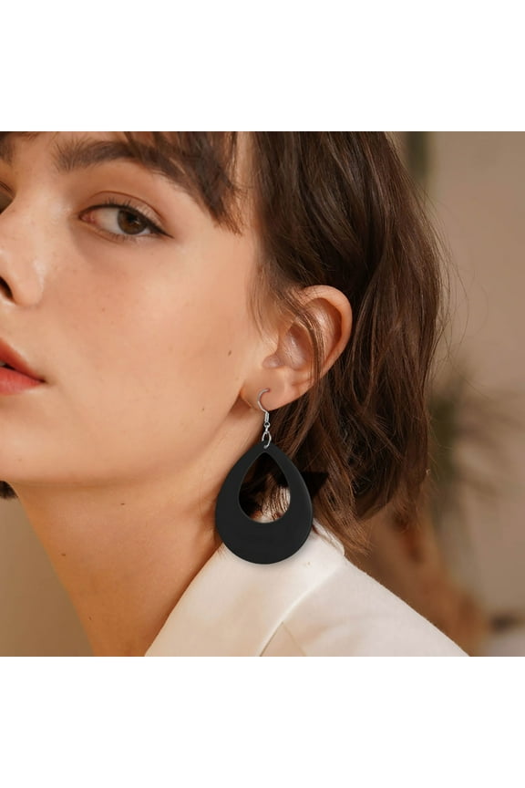 80s 90s Retro Neon Water Drop Earrings Halloween Party Jewelry Acrylic Pendant Dangle Statement Women's Fashion Accessories