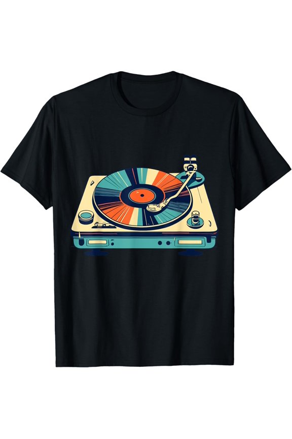 80s 90s Retro Vintage Vinyl Record Player Turntable T-Shirt