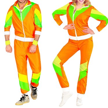 Adult 80s Tracksuit Retro Hip Hop Windbreaker Disco Tracksuit Sets ...