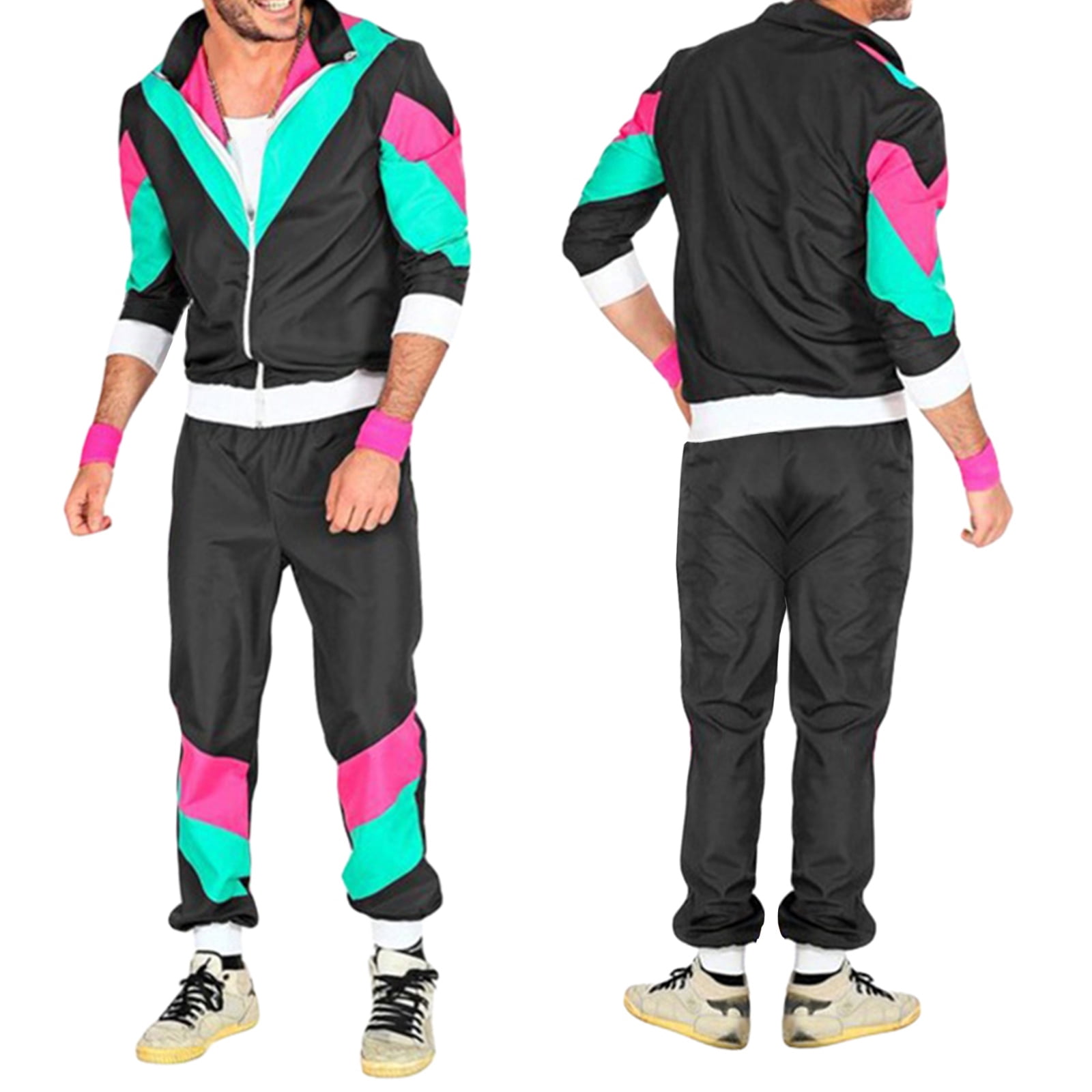 80s 90s Hip Hop Clothing Retro Tracksuit Shell Blazer And Pants Party Fancy  Dress Up For Men Women A