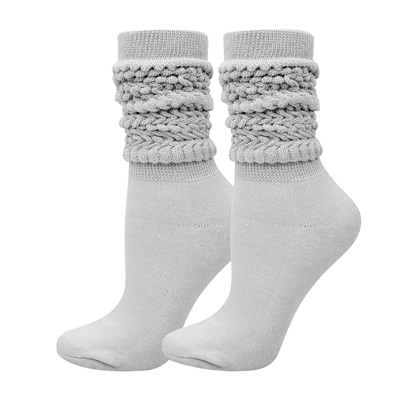 80s 90s Women Slouch Socks Soft Knee Long Scrunch Socks Knit Stacked ...