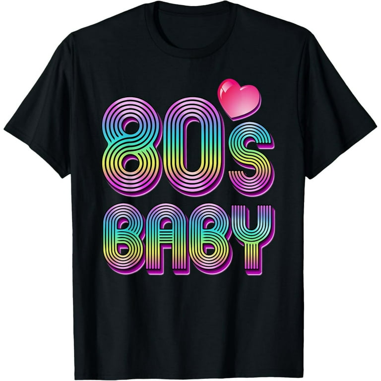 80s Baby 80's Retro Heart Women Girls Cute T-Shirt