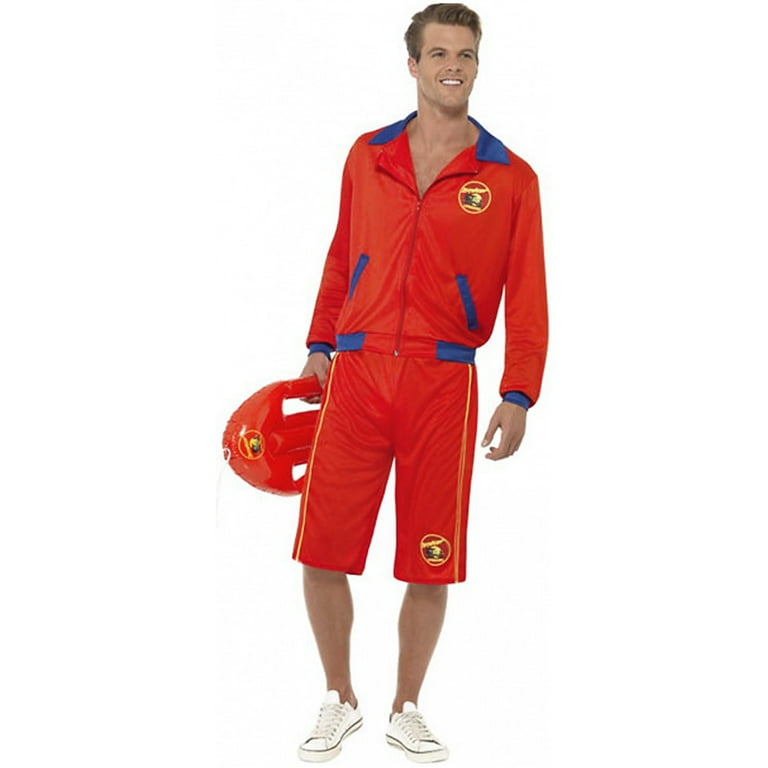 Baywatch Beach Lifeguard Costume Adult Red Yellow Baywatch Beach Lifeguard Costume Adult Red Yellow