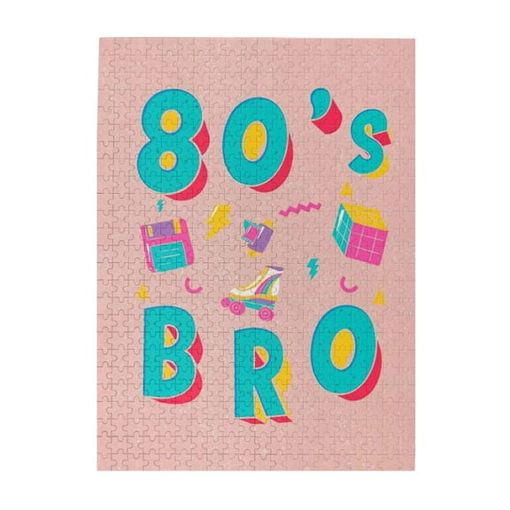 80s Bro Wall Print, Cute Retro Groovy Print, Retro Wall Decor, Retro Printable Art,Jigsaw Puzzle 1000 puzzle pieces, puzzle enthusiasts