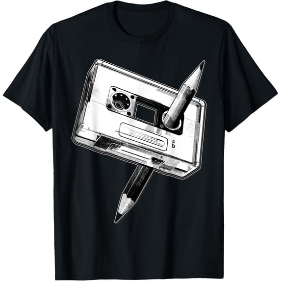 80s Cassette Tape Pencil 1980s Retro Vintage Music Mixtape T-Shirt