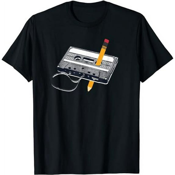 80s Cassette Tape Pencil 1980s Retro Vintage Throwback Music T-Shirt