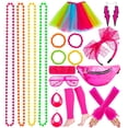 thumbnail image 1 of 80s Costume Accessories Set for Women Waist Bags Rainbow Tutu Skirt Halloween 1980s Outfit, 1 of 5