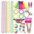 thumbnail image 1 of 80s Costume Accessories Set for Women Waist Bags Rainbow Tutu Skirt Halloween 1980s Outfit, 1 of 5
