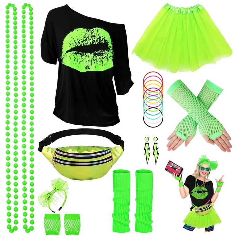 Alps 80s Outfit for Women, Neon Retro Cosplay, T-Shirt, Tutu  display picture 2