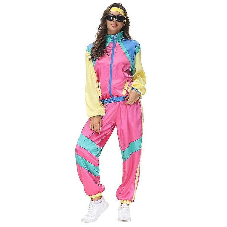 80s Costume Vintage Style Tracksuit 90s Hip Hop Costumes Shell Suit Party Dress For Men Women Walmart