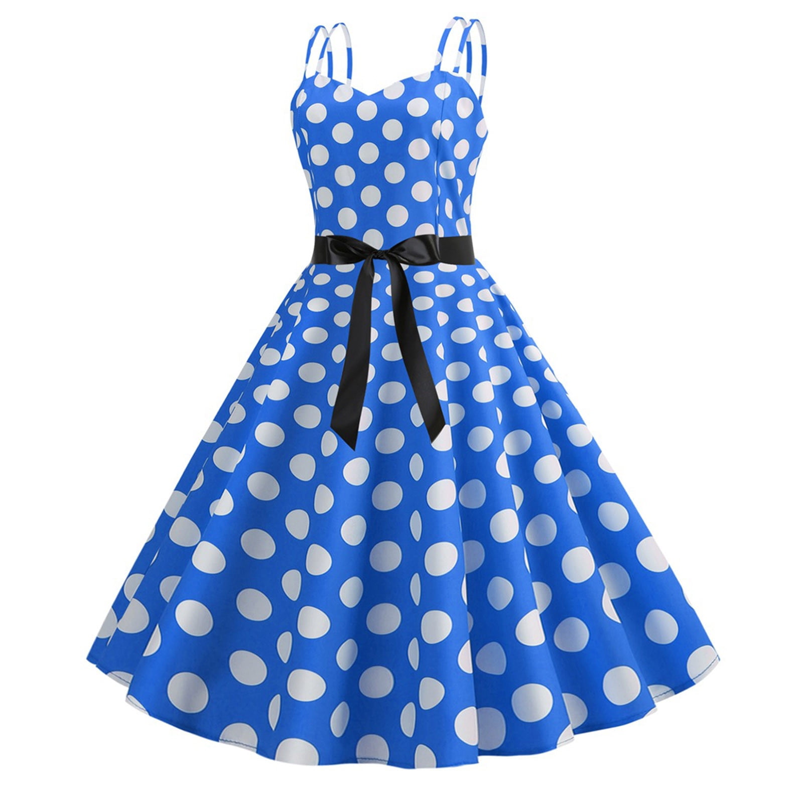 80s Costumes for Women Classic Polka Dot Camis A-Line Dress Empire Waist  Audrey Tea Dress Halloween Ball Party Gowns - Walmart.com